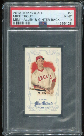 2013 Topps Allen & Ginter Mini #7 Mike Trout ALLEN & GINTER BACK PSA 9 MINT