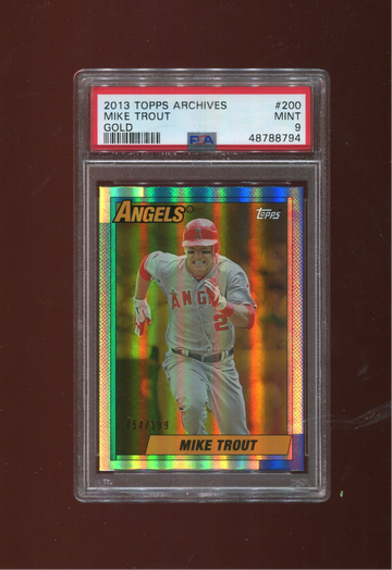 2013 Topps Archives #200 Mike Trout GOLD LOW POP PSA 9 MINT
