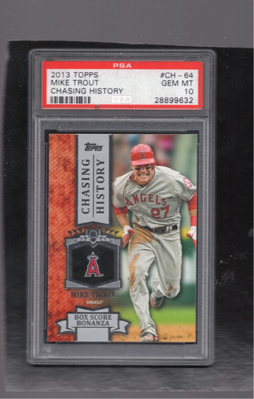 2013 Topps Chasing History #CH-64 Mike Trout RARE LOW POP PSA 10 GEM MINT