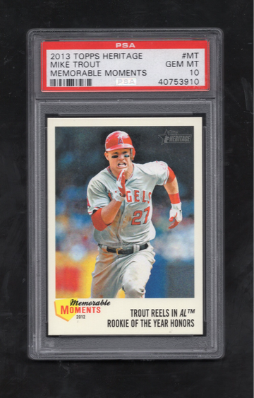2013 Topps Heritage Memorable Moments #MT Mike Trout PSA 10 GEM MINT