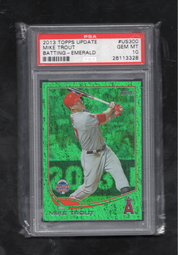 2013 Topps Update #US300 Mike Trout EMERALD PSA 10 GEM MINT