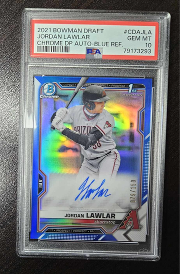 2021 Bowman Chrome 1st Auto Refractor #079/499 Jordan Lawlar PSA 10