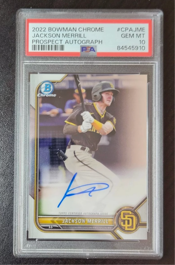 2022 Bowman Chrome Auto Jackson Merrill PSA 10 GEM MINT