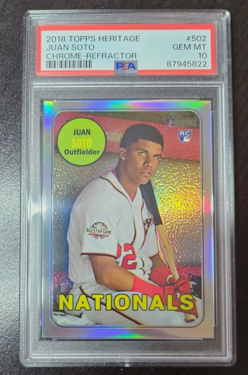 2018 Topps Heritage Chrome Refractor #/569 Juan Soto PSA 10