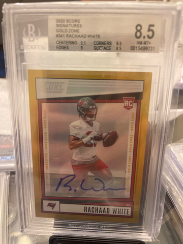 BGS 8.5 Rachaad White Score Gold Zone RC Auto 