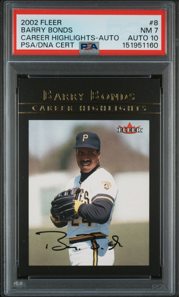 2002 Fleer Barry Bonds Career Highlights Auto /25 PSA 9 10 Auto