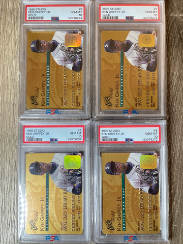 Lot of 4 - 1995 Studio Ken Griffey Jr Gold PSA 10