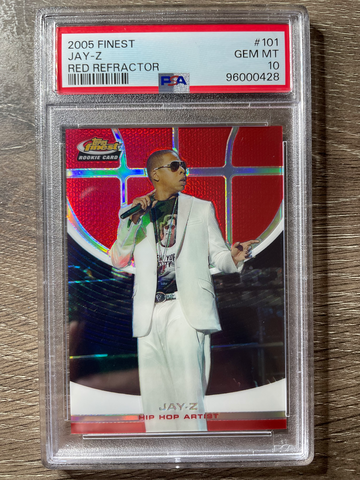 2005 Finest Jay-Z Red Refractor /169 Rookie Card RC PSA 10 Topps