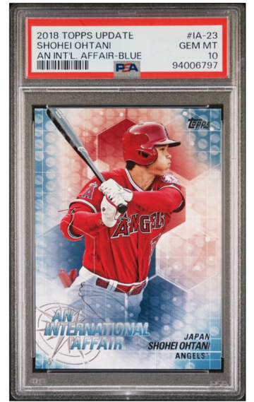 2018 Shohei Ohtani An International Affair Blue RC PSA 10 Rookie Card