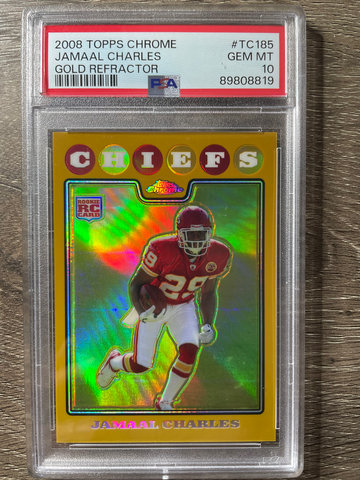 2008 Topps Chrome Jamaal Charles Gold Refractor /199 RC PSA 10 Rookie Card