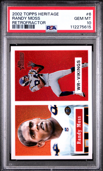 2002 Randy Moss Topps Heritage Retrofractor Refractor /557 PSA 10