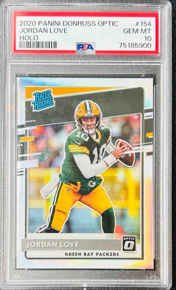 2020 Domains Optic Holo Jordan Love Holo Prizm Rookie RC #154 PSA 10