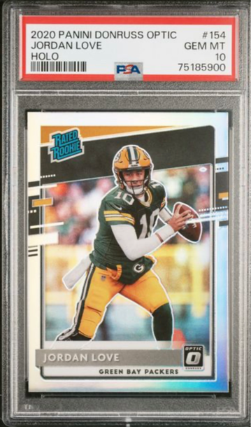 2020 Optic Holo Jordan Love #154 Rated Rookie PSA 10 - Rookie GEM MINT Packers
