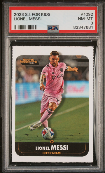 Lionel Messi 2023 Sports Illustrated for Kids #1092 PSA 8 - 1st Card Inter Miami