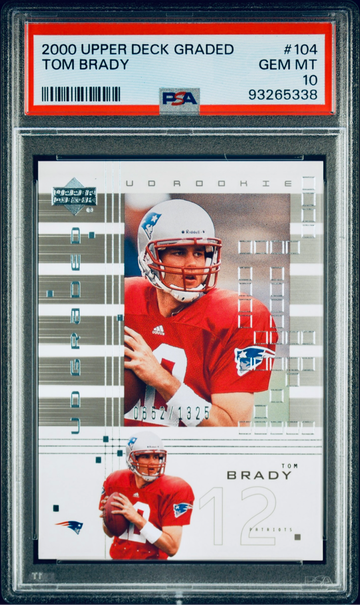 2000 Upper Deck Graded Tom Brady /1325 #104 PSA 10
