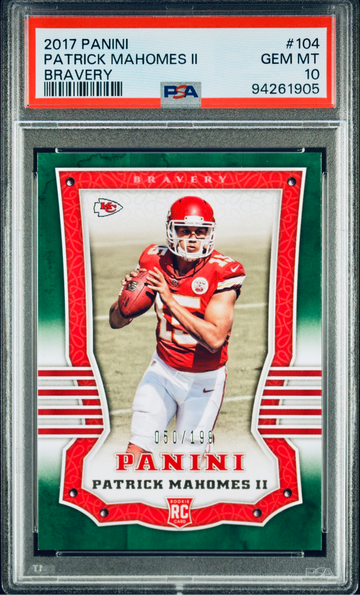 2017 Panini Bravery Patrick Mahomes #/199 #104 PSA 10 - RARE Rookie 