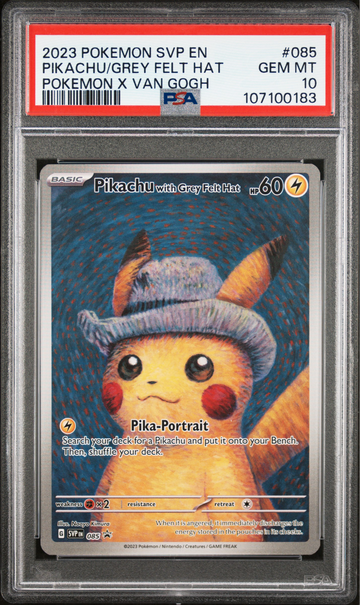 2023 POKEMON SVP EN-SV BLACK STAR PROMO #085 PIKACHU WITH GREY FELT HAT PSA 10