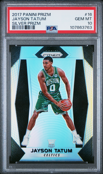 2017 Panini Prizm Silver Jayson Tatum #16 PSA 10 GEM MINT RC Rookie Celtic