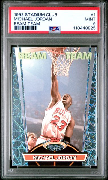 1992 STADIUM CLUB BEAM TEAM #1 MICHAEL JORDAN PSA 9 - Beautiful Card!