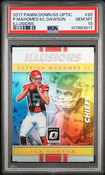 2017 Donruss Optic Illusions Patrick Mahomes Rookie #20 PSA 10 - RARE Rookie