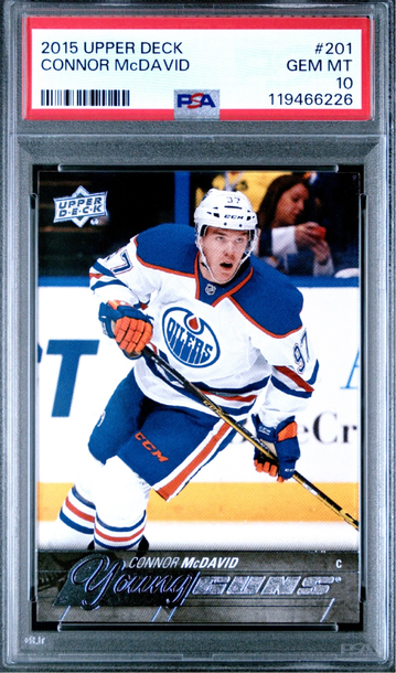 CONNOR MCDAVID 2015 UPPER DECK YOUNG GUNS ROOKIE #201 PSA 10 GEM MINT
