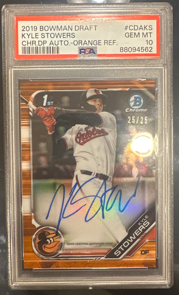 2019 Kyle Stowers Orange Ref Bowman Draft /25