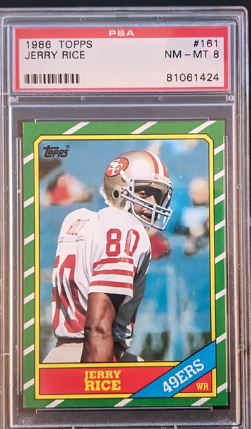 1986 Topps Jerry Rice #161 PSA 8 RC