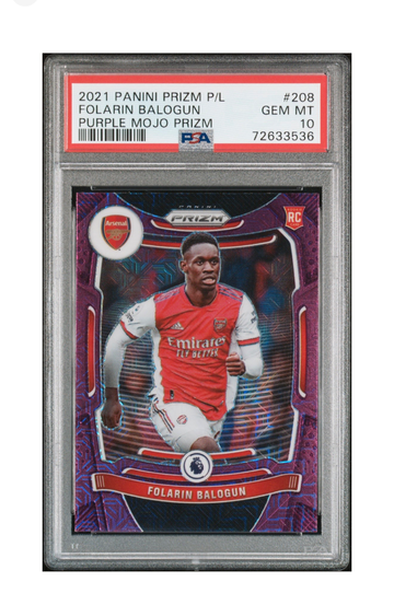 🌎🏆⚽️ Folarin Balogun Purple Mojo PSA 10 pop 5