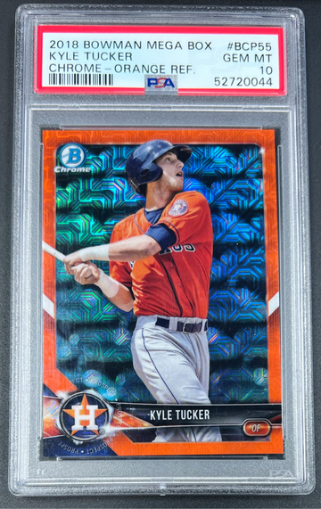 2018 Bowman Chrome Prospects Kyle Tucker RC #13/25 Mega Box Orange Refractor SSP PSA 10 💎