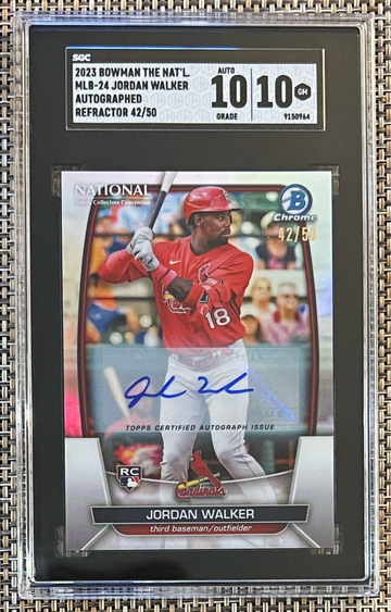 2023 Bowman Chrome Jordan Walker Autograph RC #42/50 The National SP SGC 10/10