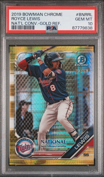 2019 Bowman Chrome NSCC Royce Lewis #20/50 Gold Prism Refractor SP PSA 10 💎