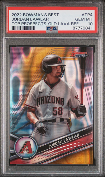 2022 Bowman’s Best Jordan Lawlar #74/75 Top Prospects Gold Lava Refractor SP PSA 10 💎
