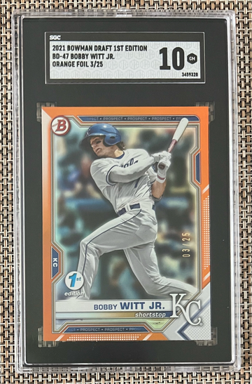 2021 Bowman Draft 1st Edition Bobby Witt Jr. #03/25 Orange Foil SSP SGC 10 💎