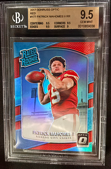 2017 DONRUSS OPTIC RED #177 PATRICK MAHOMES BECKETT 9.5 GEM MINT