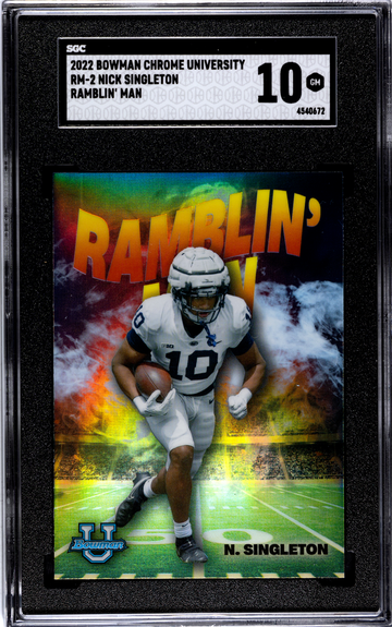 2022 Bowman Chrome University Football Ramblin Man #RM-2 Nick Singleton GEM MINT