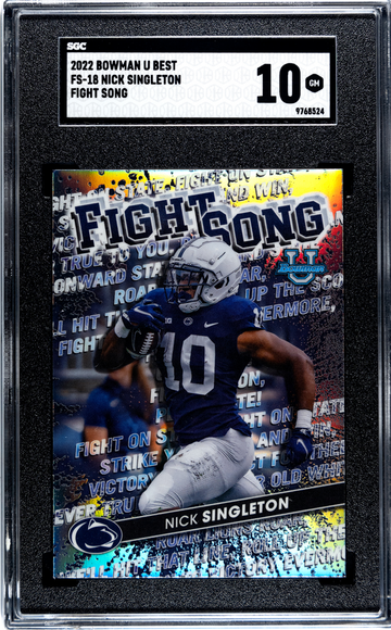 2022 Bowman U Best Football FIGHT SONG #FS-18 Nick Singleton GEM MINT PENN STATE