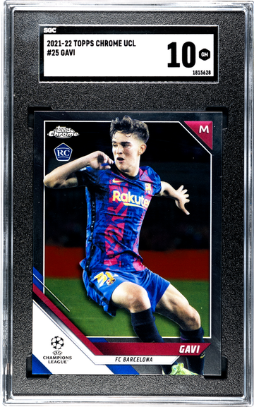 2021-22 Topps Chrome UEFA CHAMPIONS LEAGUE - GAVI ROOKIE CARD - GEM MINT 10 - #25