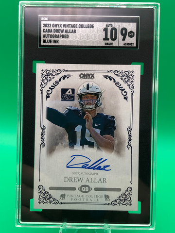Drew Allar Rookie Card Autograph 2022 Onyx Vintage College CADA Blue Ink Drew Allar Autograph 2022 Onyx 