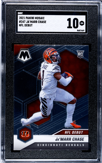 2021 PANINI MOSAIC #247 JA'MARR CHASE GEM MINT ROOKIE CARD