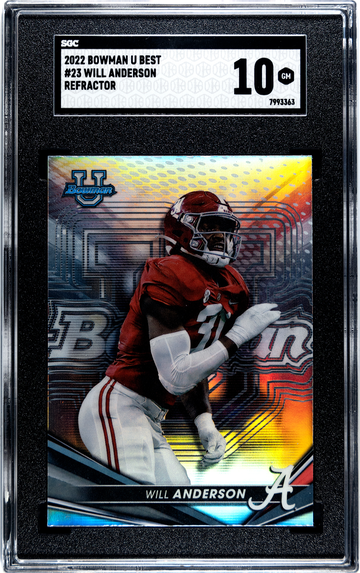 2022 Bowman U Best #23 WILL ANDERSON Alabama RC Rookie Card REFRACTOR GEM MINT