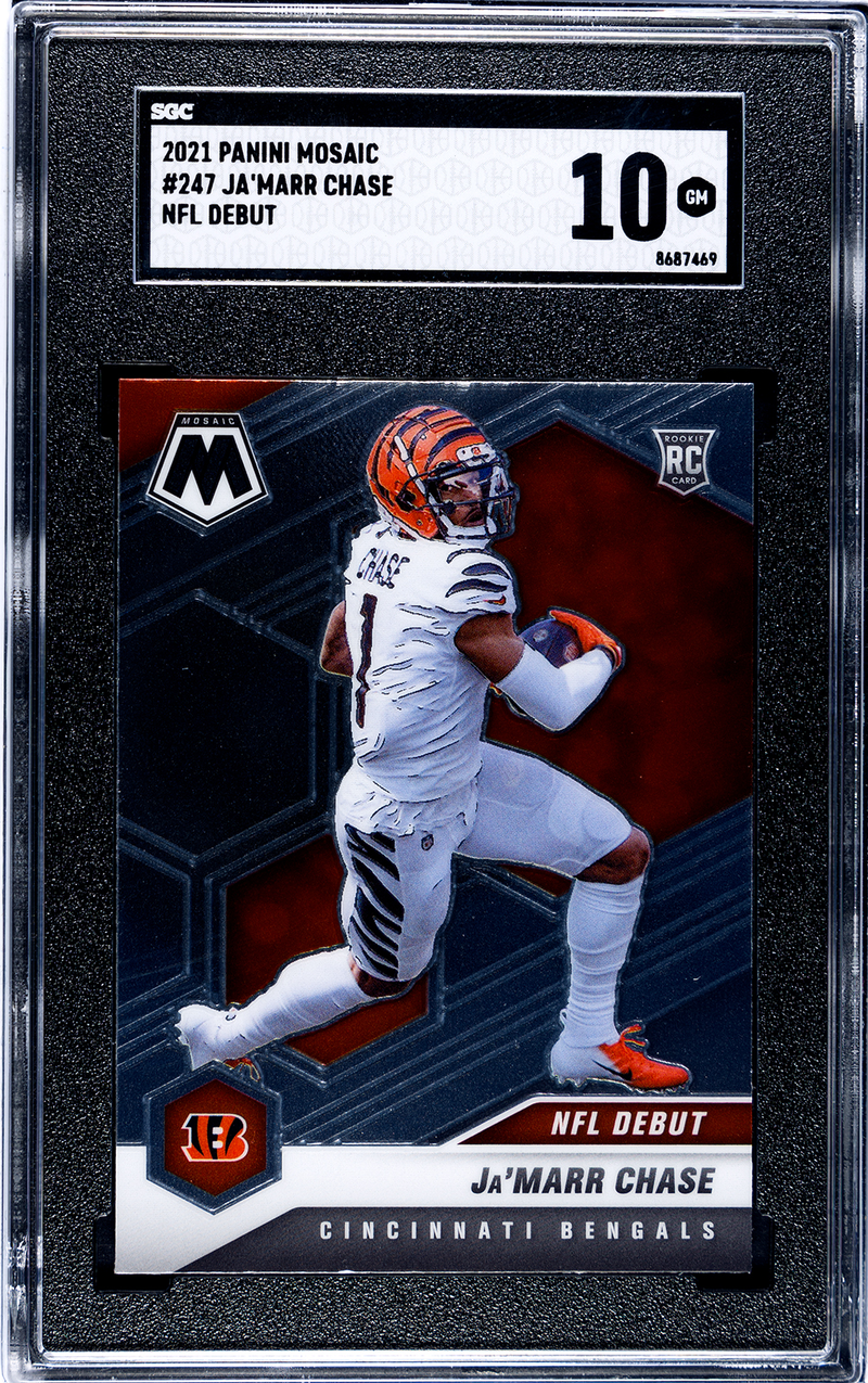 2021 PANINI MOSAIC #247 JA'MARR CHASE GEM MINT ROOKIE CARD | MySlabs