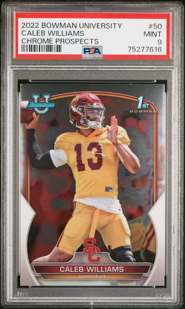 2022 Bowman University #50 Caleb Williams Chrome Prospects PSA 9 MINT