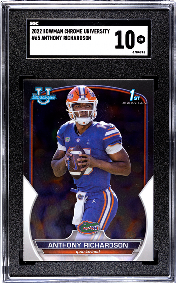 2022 Bowman Chrome University #65 Anthony Richardson Florida Colts Rookie Card RC GEM MINT