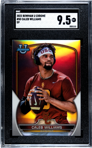 RARE! 2022 Bowman U Chrome #50 CALEB WILLIAMS Rookie RC Photo Variation SP MINT+ Bears