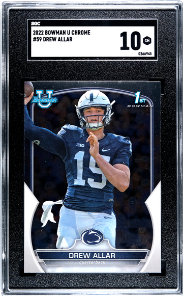 2022 Bowman Chrome University #59 DREW ALLAR PENN STATE Rookie Card RC GEM MINT