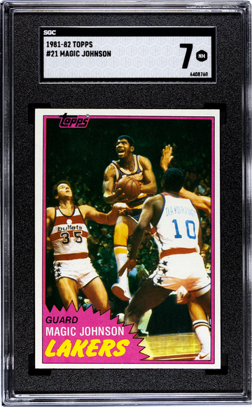 1981-82 TOPPS #21 MAGIC JOHNSON LA LAKERS HOF FIRST SINGLE CARD NEAR MINT