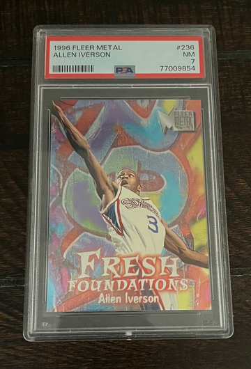 1996 Fleer Metal Allen Iverson Fresh Foundations PSA 7