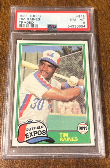 1981 Topps Traded Tim Raines Rookie Card HOF Montreal Expos PSA 8