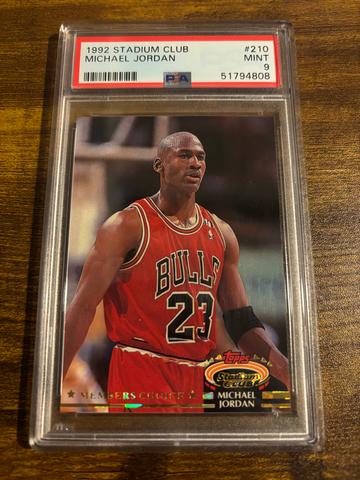 1992 Topps Stadium Club Michael Jordan #210 Member’s Choice PSA 9