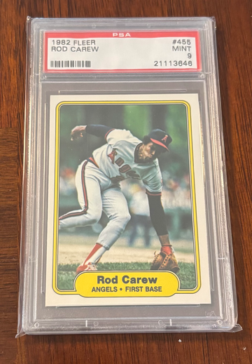 1982 Fleer Baseball Rod Carew HOF PSA 9 California Angels